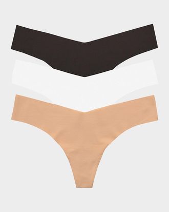 Commando Classic Low-Rise Microfiber Thongs, Pack of 3