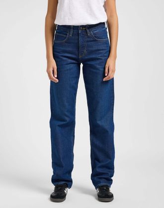 Lee Relax-fit-Jeans LEE Lee Jeans Rider Classic, Damen, Gr. 25, L&auml;nge 31, blau, Obermaterial: 67% Baumwolle CO. 32% Lyocell CLY. 1% Elasthan EL., Jeans Re