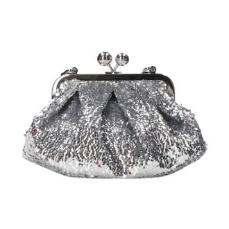 Max Mara Clutches, female, Gray, Size: ONE SIZE Satin Sequin Clutch