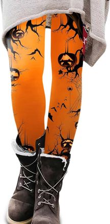 Generic High Waisted Leggings for Women UK Halloween Slim Fit, Elastic, Opaque, Tummy Control Gym Yoga Pants Slim Womens Halloween Graphic Print Leggings Stre