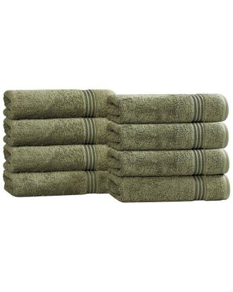 Superior Set Of 8 Heritage Egyptian Cotton Highly Absorbent Solid Ultra Soft Hand Towels