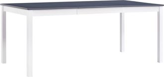 vidaXL Vidaxl - Mesa De Comedor De Madera De Pino Blanco Y Gris 180x90x73 Cm