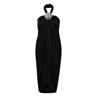 Giuseppe Di Morabito Jersey Jurk met Kristallen Broche - Dames - Jurken - Zwart - Maat: M Jersey