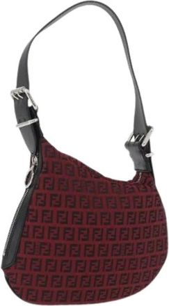 Fendi Pre-owned Shoulder Bags, female, Red, Size: ONE SIZE Pre-owned Vintage Zucchino Shoulder Bag