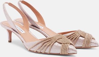 Aquazzura Gatsby 50 embellished slingback pumps