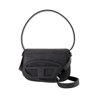 Diesel Handbags, female, Black, Size: ONE SIZE Synthetic Shoulder Bag in Black