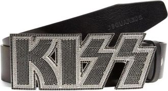Dsquared2 KISS PLAQUE BELT Size: 100, colour: BLACK