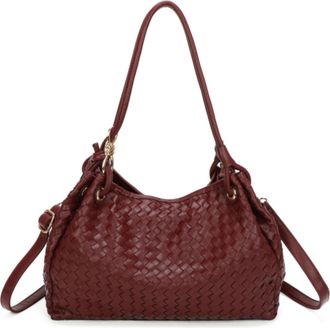 Generic Woven Shoulder Handbag for Women with Zip Top Closure, Multi-Compartment Tote with Top Handles & Adjustable Crossbody Strap, Everyday Casual Purse (35