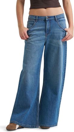 Wrangler Western High Waist Wide Leg Jeans in Stormy Dust at Nordstrom, Size 28