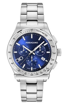 Ferragamo 1927 Chronograph Bracelet Watch, 42mm in Stainless Steel at Nordstrom