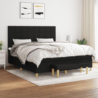 vidaXL Vidaxl - Cama Box Spring Con Colch&oacute;n Tela Negro 160x200 Cm