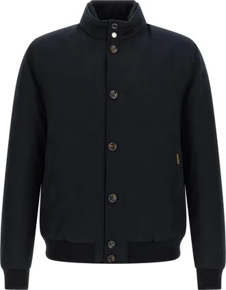 Moorer Blue Wool Mens Bomber