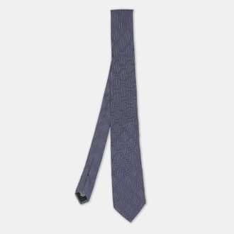 HUGO BOSS Boss By Hugo Boss Blue Patterned Jacquard Silk Tie
