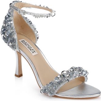 Badgley Mischka Ankle Strap Sandal in Silver Metallic at Nordstrom Rack, Size 7.5