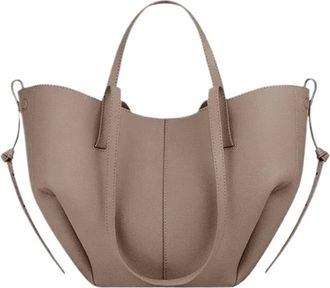 Generic Womens Large Capacity Leather Hand-held Wing Bag, Pleated Underarm Tote, Casual And Shoulder(Grey)