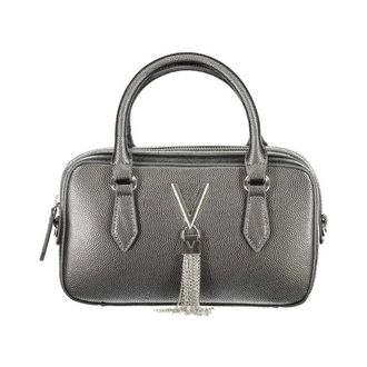 Valentino Handbags, female, Gray, Size: ONE SIZE Pebble Grain VLock Satchel