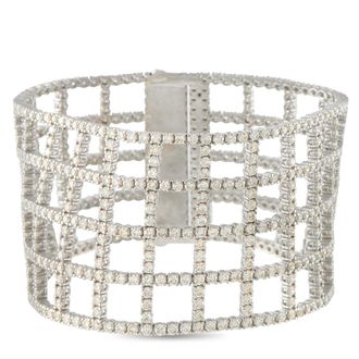 Luxury Bazaar 18K White Gold 23.44ct Fancy Yellow Diamond Bracelet MF04-070626