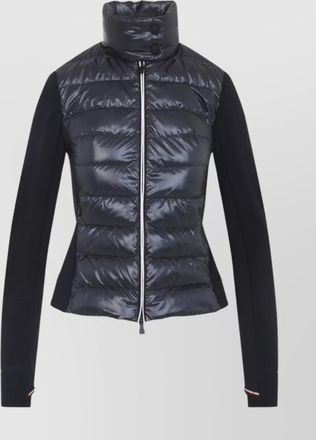 Moncler quilted high collar long sleeve jacket