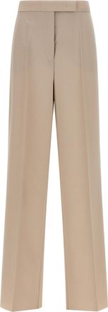 Max Mara Beige Virgin Wool Dress Womens Pants