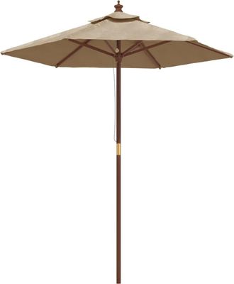 vidaXL Sombrilla De Jard&iacute;n Con Poste De Madera Gris Taupe 196x231 Cm Vidaxl