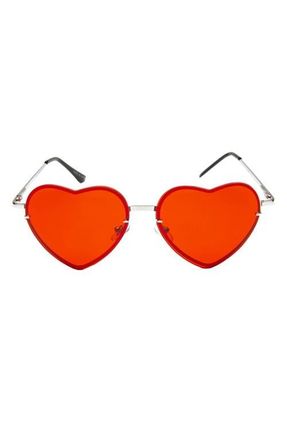 Rad + Refined Tinted Heart Shaped Sunglasses in Red at Nordstrom