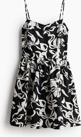 H&M Baumwollkleid mit ausgestelltem Jupe - Schwarz