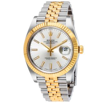 Rolex Datejust41 Silver Dial Steel and 18K Yellow Gold Jubilee Mens Watch 126333SSJ