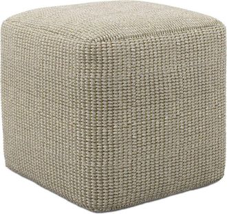 Simpli Home Zelma Boho Square Woven Outdoor/ Indoor Pouf