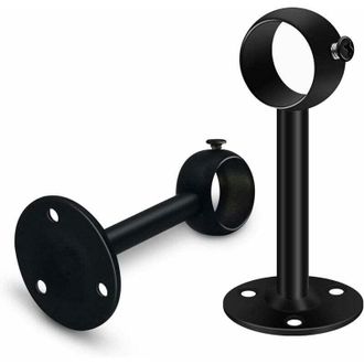 OEM Juego De 2 Soportes Negros Resistentes Para Barras De Cortina Montadas En El Techo, Soportes De Acero Inoxidable De 25 Mm Para Barras De Cortina, Sopo