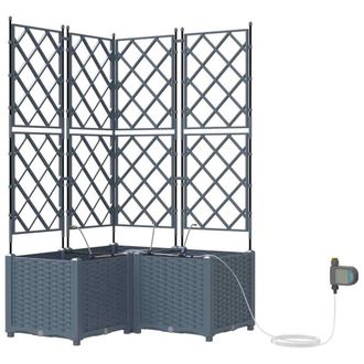 Berkfield Home Garden Planters with Water Irrigation System 3 pcs Light Grey