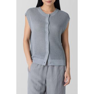 Eileen Fisher Organic Linen & Organic Cotton Sweater Vest in Greystone at Nordstrom Rack, Size Xx-Small