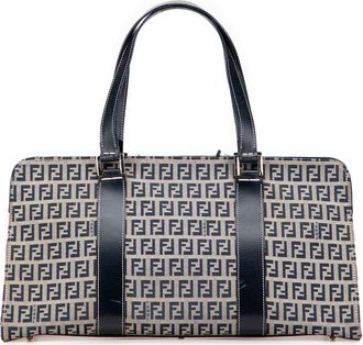 Fendi Pre-owned Womens Ff Logo Tote Bag - Light Grey Textile - One Size