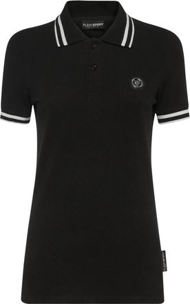 Plein Sport Polo Shirt Ss - Dames - Fitness - Zwart - XS - Katoen - Fitness