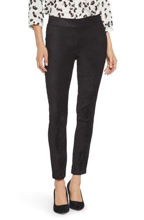 NYDJ Faux Suede Leggings in Black at Nordstrom, Size 18