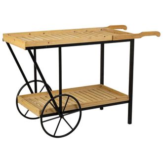 Wanderlust Deco Carro expositor de metal y madera marr&oacute;n 125x50x80