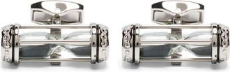 Tateossian Sand Timer cufflinks - men - Palladium/glass/Enamel/Metal - One Size - Silver