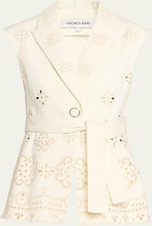 Veronica Beard Townes Eyelet Twill Vest