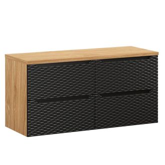 Petits Meubles Mueble bajo lavabo 120cm 4 cajones paneles de melamina y de mdf negro