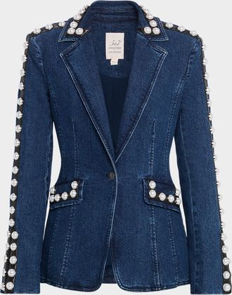 Cinq à Sept Pearl Embellished Blazer