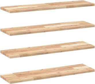 vidaXL Floating Shelves 4 pcs 80x20x2 cm Untreated Solid Wood Acacia vidaXL