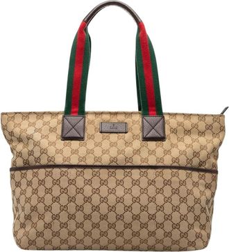 Gucci Pre-owned Tote Bags, female, Brown, Size: ONE SIZE Pre-owned Printed Tote Bag