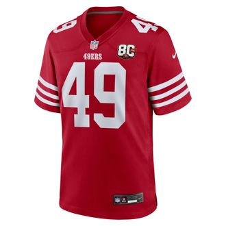 Nike The Faithful San Francisco 49ers 80th Anniversary Nike Mens NFL Game Jersey in Red | 67NMSAGH9B-V31