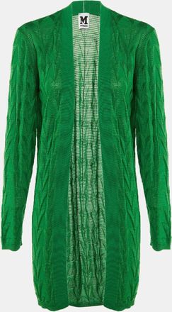 M Missoni Green Knit Open Front Cardigan
