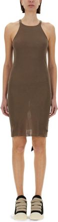 Rick Owens Beige Round Neck Knee Length Dress