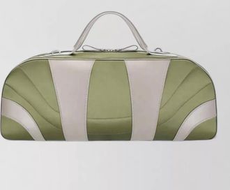 Dries Van Noten large striped paneled travel shoulder bag