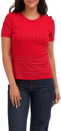 Cyrus Allover Studded Short Sleeve Top in Cabernet Red at Nordstrom Rack, Size X-Large