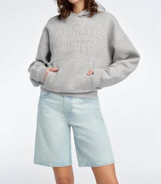 Favorite Daughter The Collegiate Embossed Hoodie In Grey