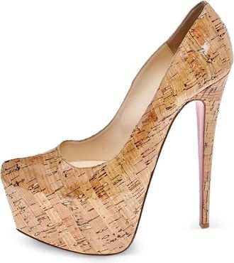Christian Louboutin 150mm cork pumps - Brown