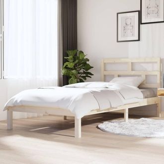 Berkfield Home Bed Frame Solid Wood Pine 90x200 cm in Brown