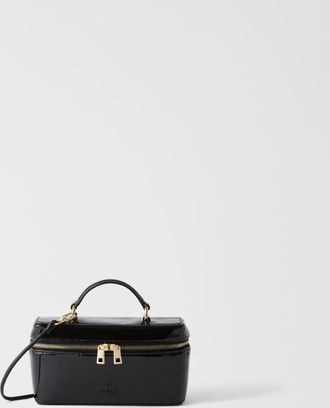 Furla Camelia Borsa Mini Nero Nero Pelle Verniciata Donna